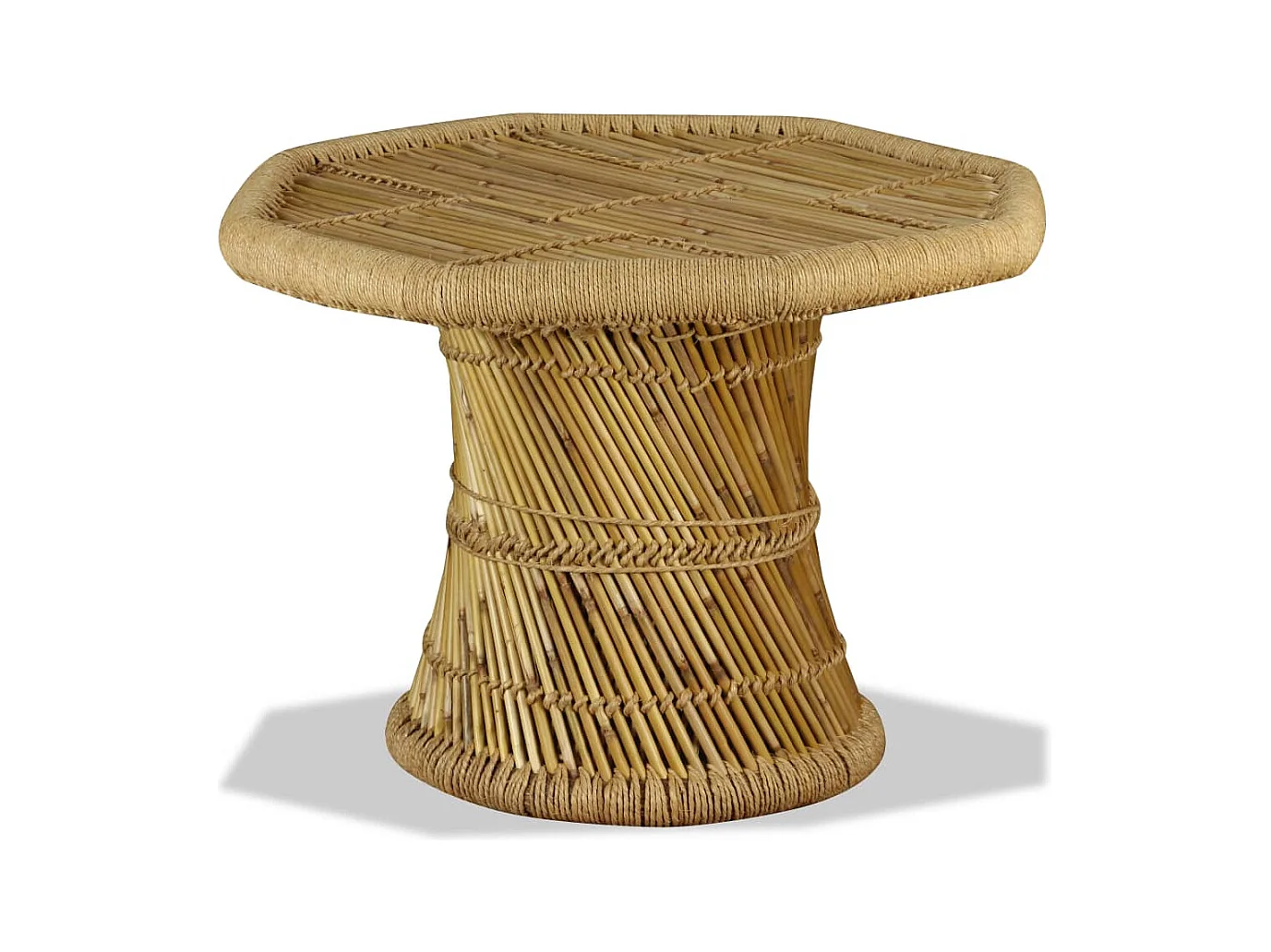 Table basse bambou octogonale 60 x 60 x 45 cm