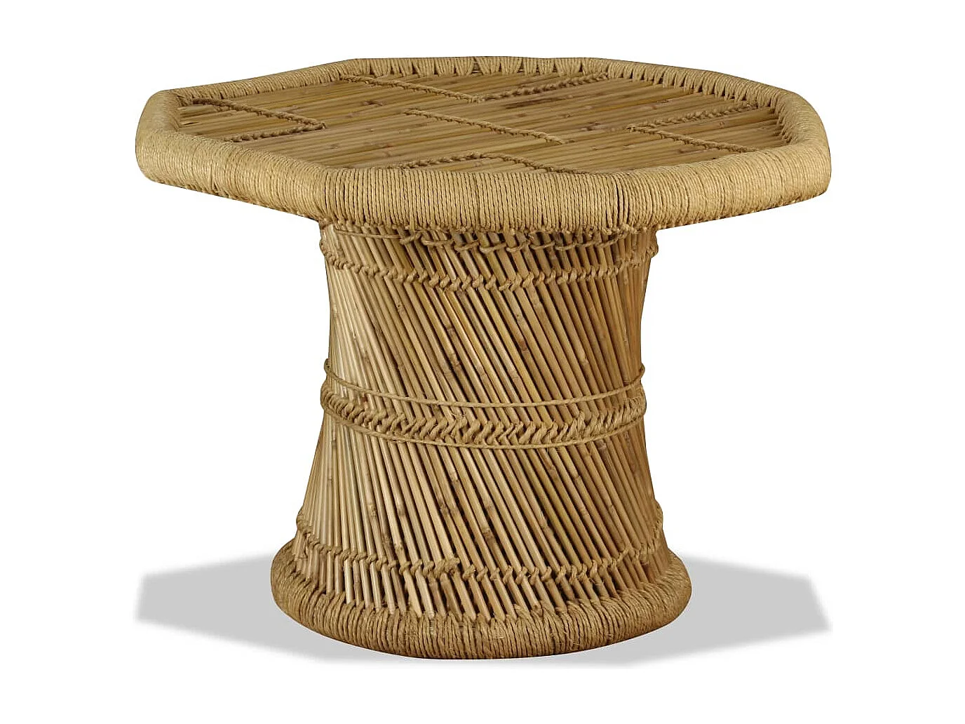 Table basse bambou octogonale 60 x 60 x 45 cm