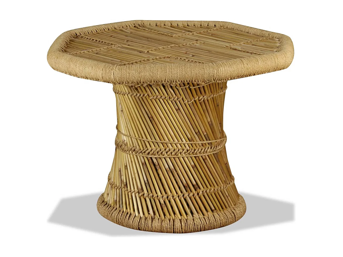 Table basse bambou octogonale 60 x 60 x 45 cm