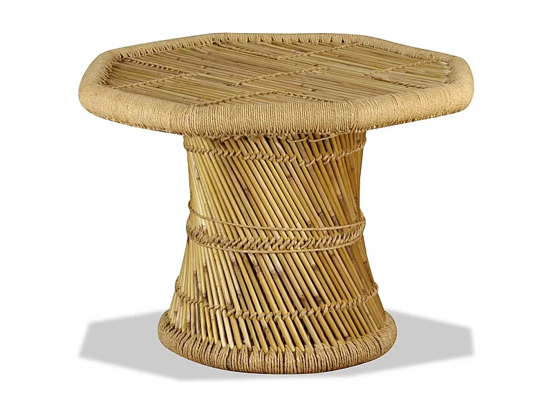Table basse bambou octogonale 60 x 60 x 45 cm