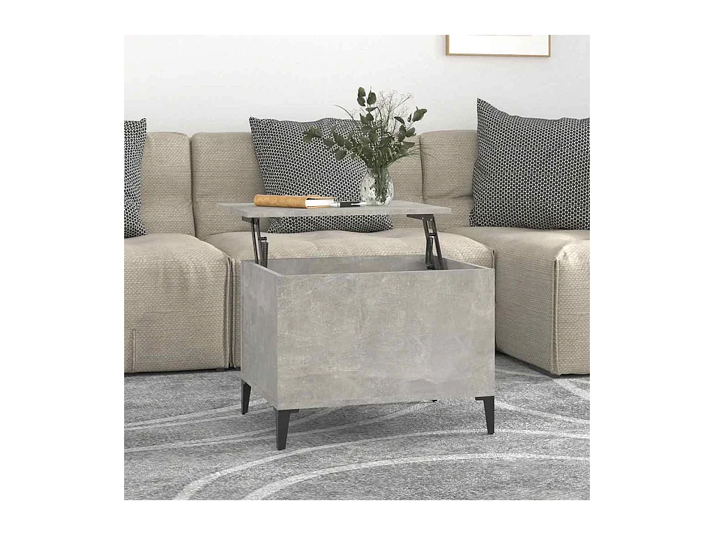 Betongrijze salontafel 60x44,5x45 cm bewerkt hout