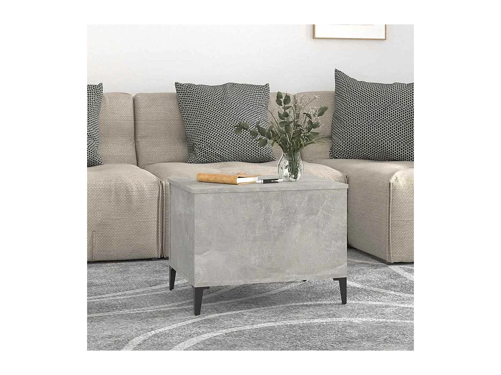 Betongrijze salontafel 60x44,5x45 cm bewerkt hout