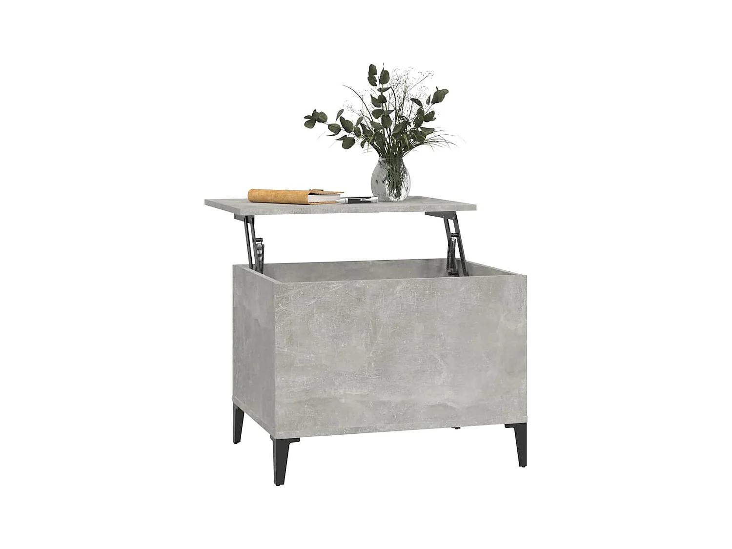 Betongrijze salontafel 60x44,5x45 cm bewerkt hout