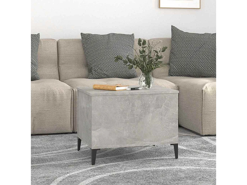 Table basse Gris béton 60x44,5x45 cm Bois d'ingénierie