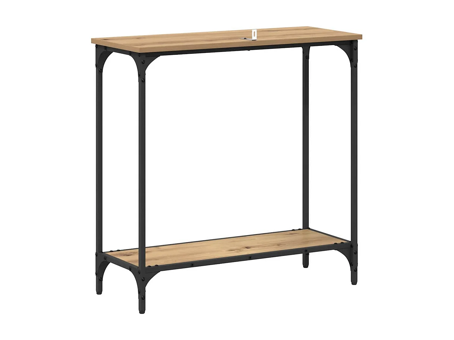 Consolle con ripiano, rovere lavorato a mano, 75 x 30,5 x 75 cm