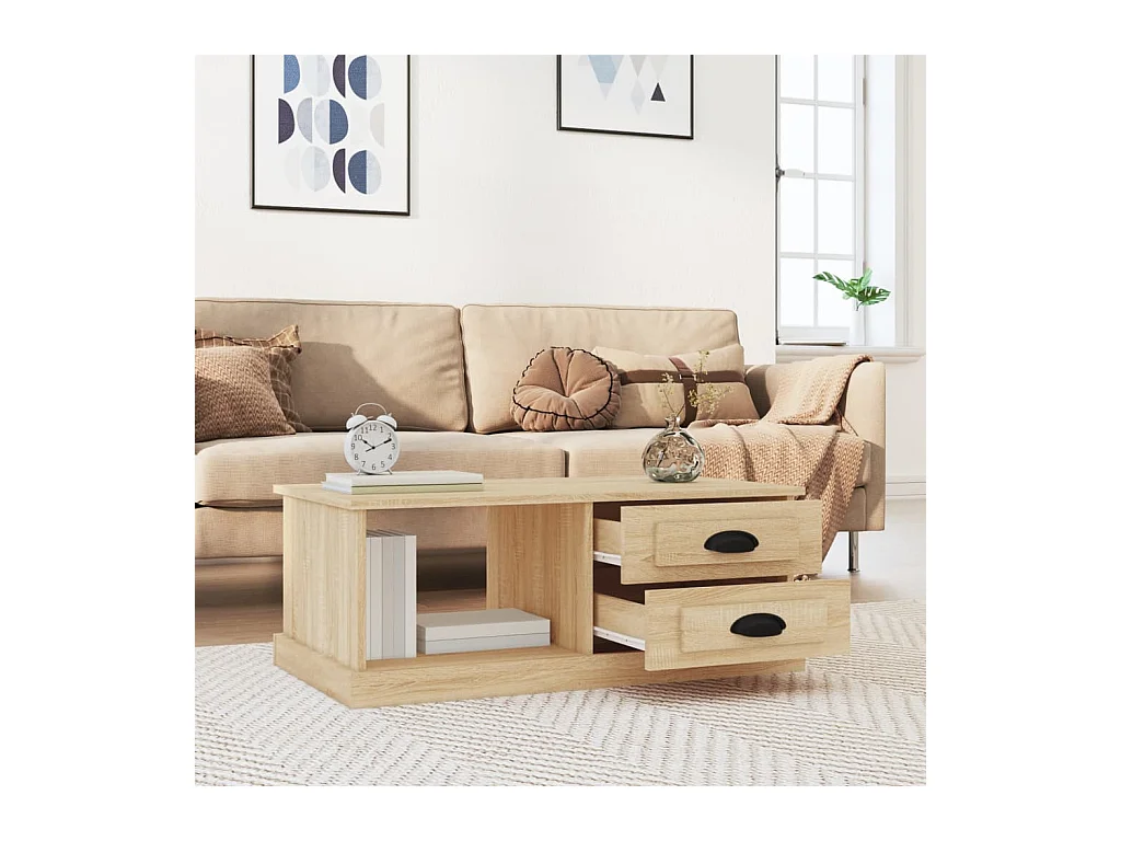 Table basse Chêne sonoma 90x50x35 cm Bois d'ingénierie