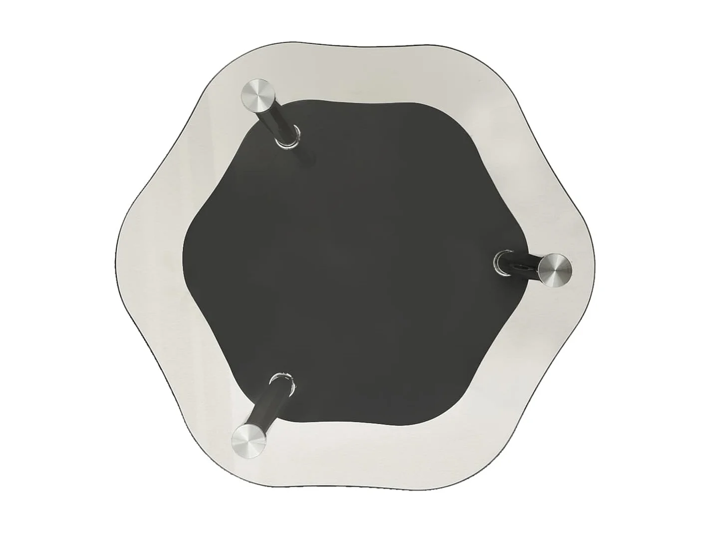 2-laags tafel Transparant en zwart 38x38x50 cm Gehard glas