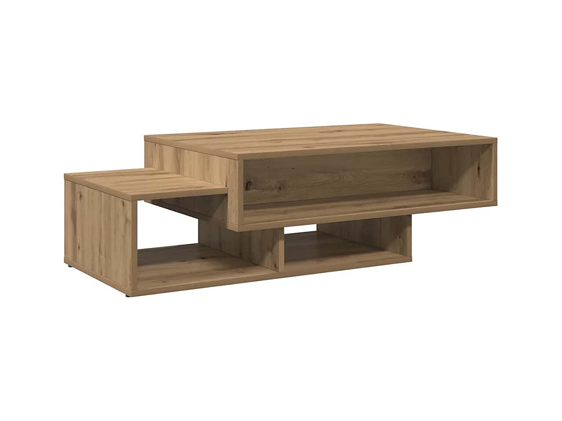 Mesa de centro de roble artesanal 105x55x32 cm madera de ingeniería