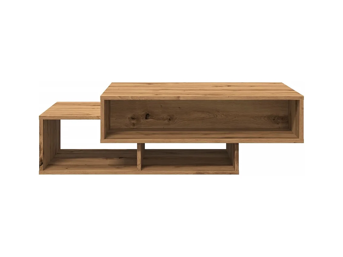 Mesa de centro de roble artesanal 105x55x32 cm madera de ingeniería