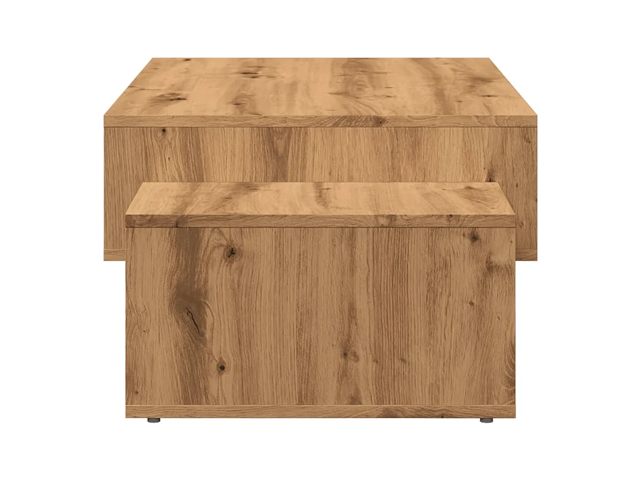 Mesa de centro de roble artesanal 105x55x32 cm madera de ingeniería