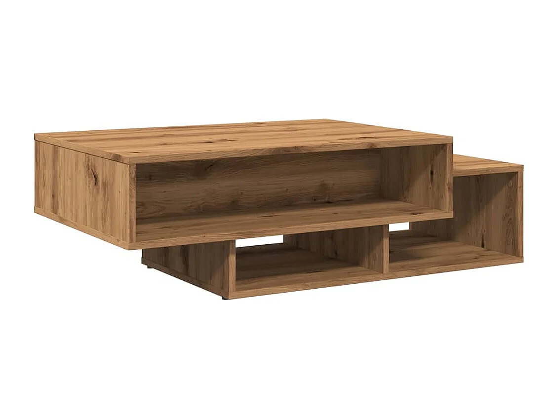 Mesa de centro de roble artesanal 105x55x32 cm madera de ingeniería