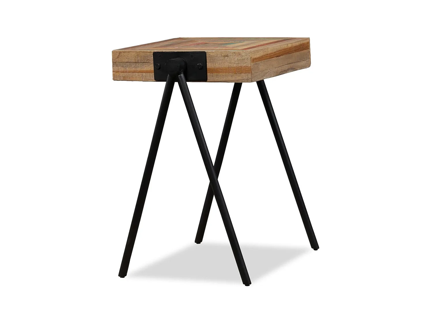 Tavolino laterale in teak massello recuperato