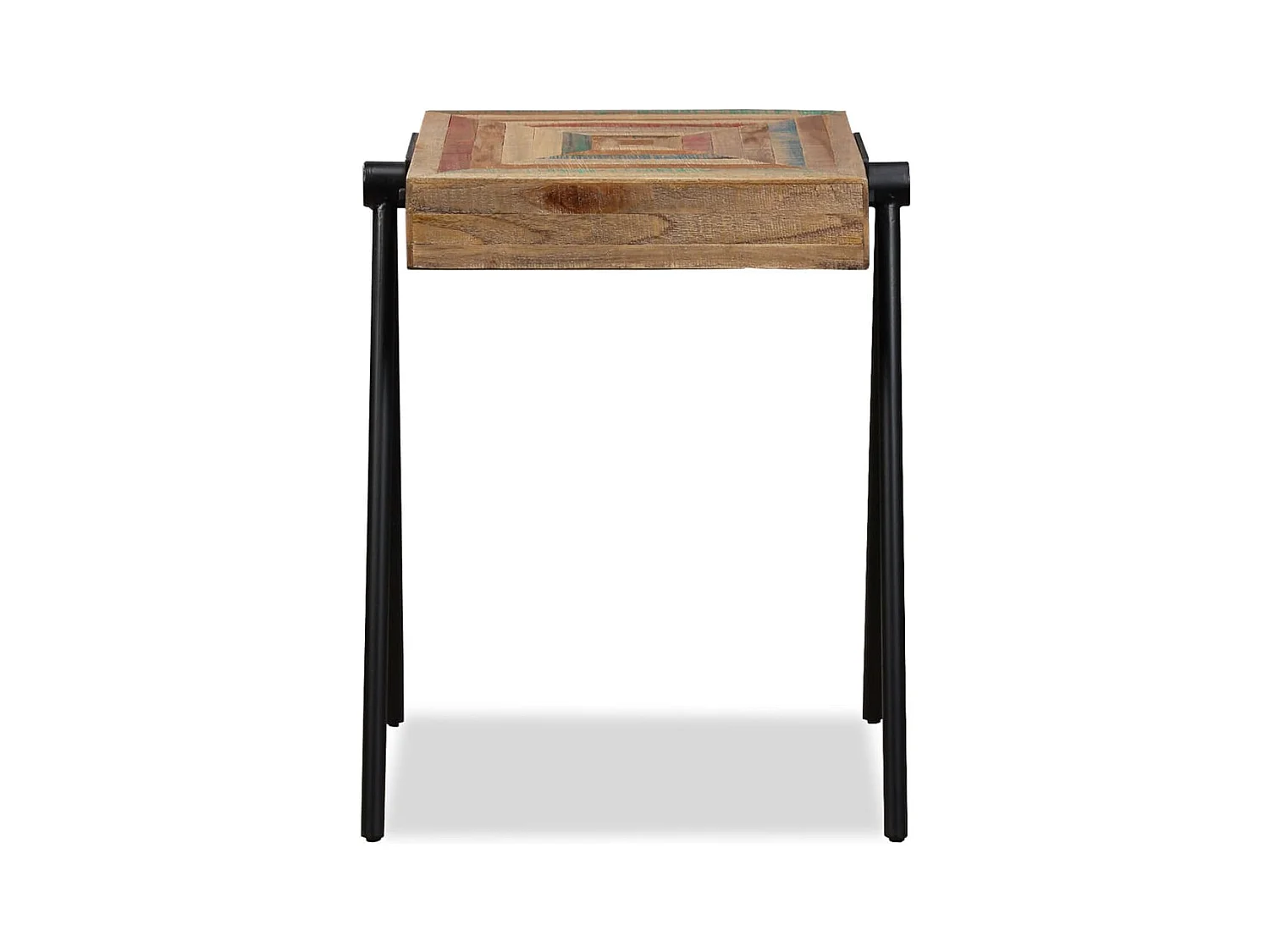 Tavolino laterale in teak massello recuperato