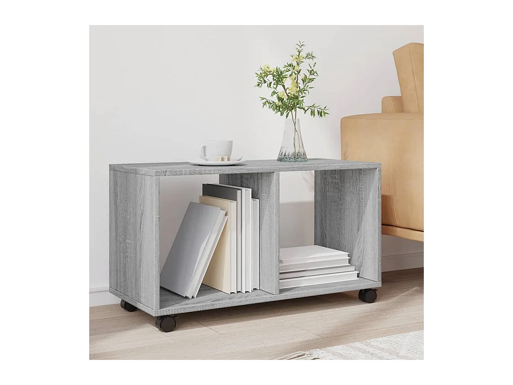 Mobiletto con ruote Sonoma grigio 72x33x42,5 cm in legno ingegnerizzato