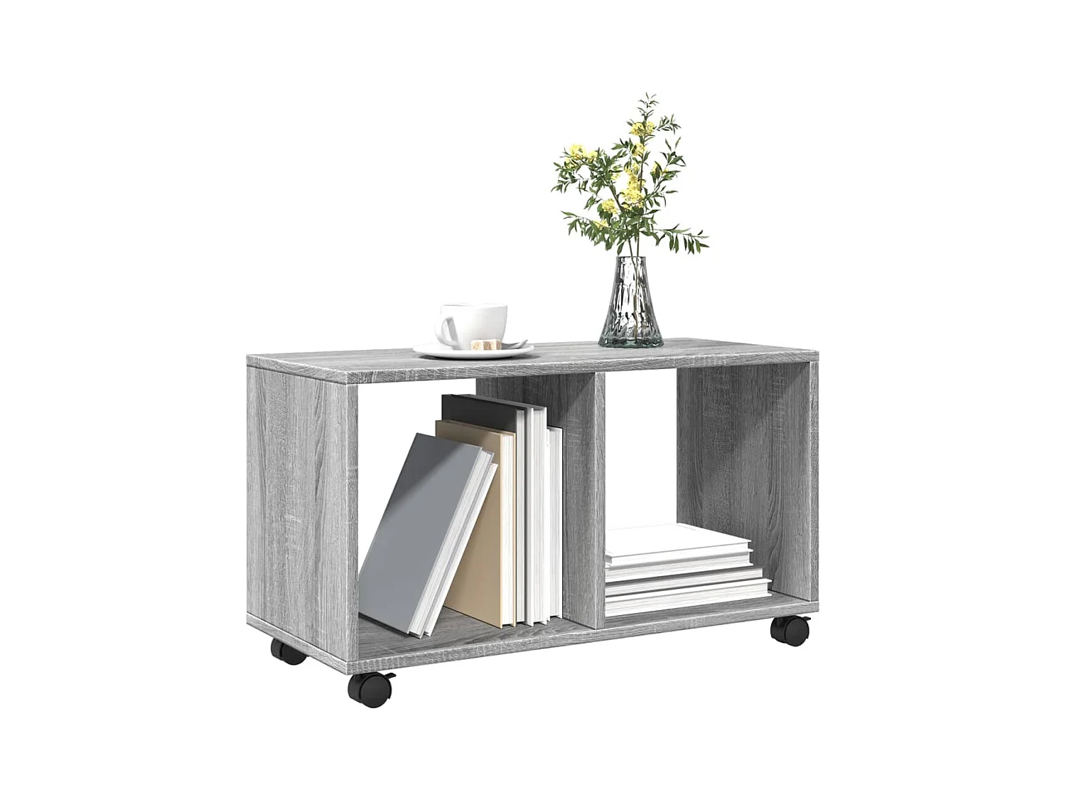 Mobiletto con ruote Sonoma grigio 72x33x42,5 cm in legno ingegnerizzato