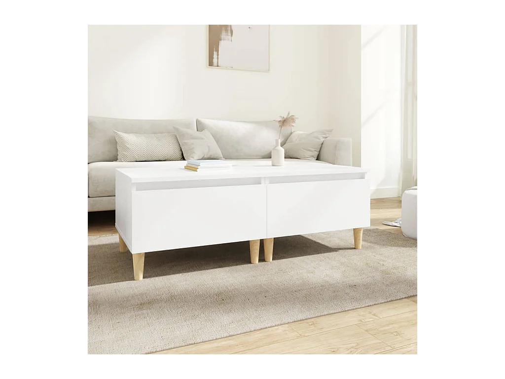 Tables d'appoint 2 pcs Blanc 50x46x35 cm Bois d'ingénierie