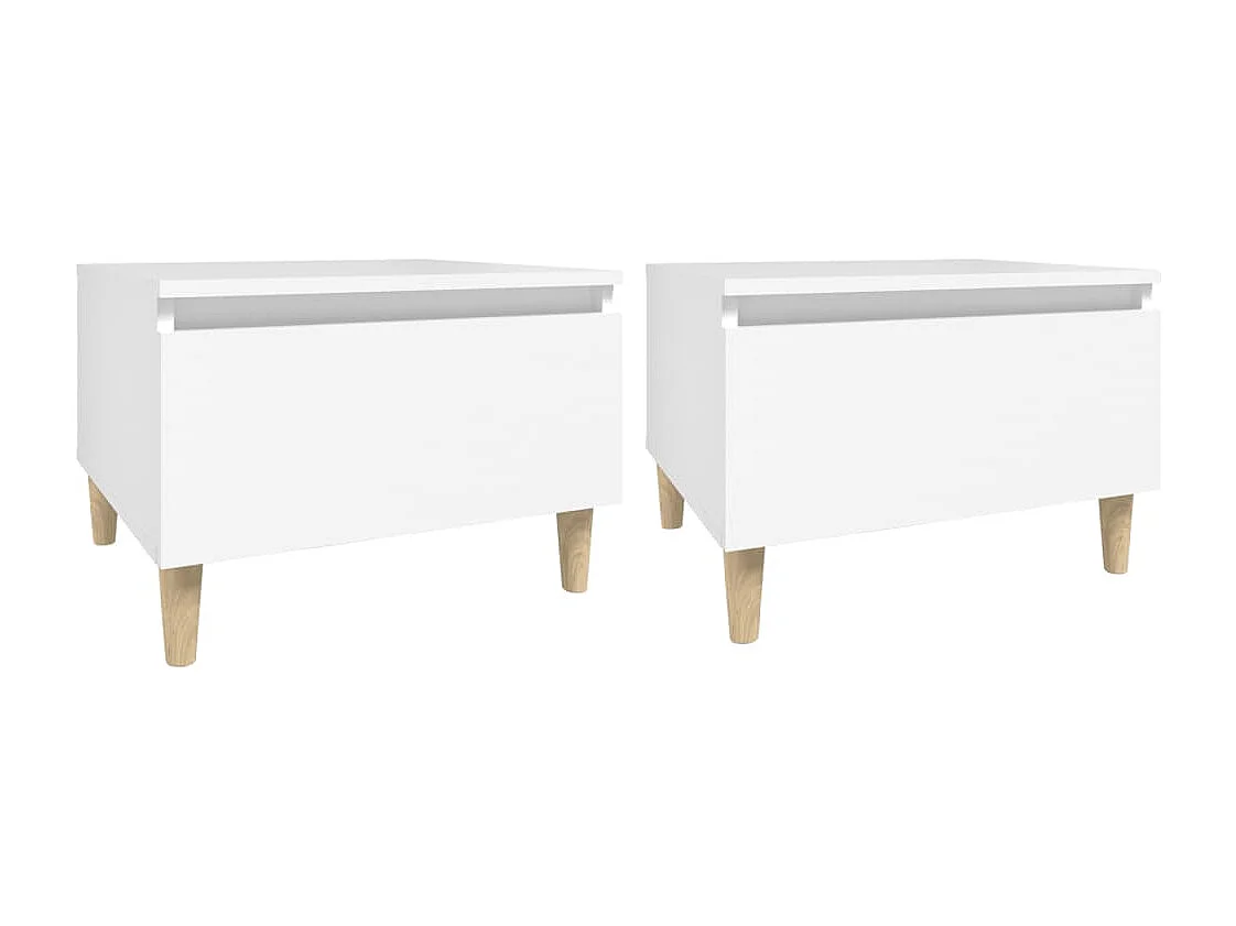 Tables d'appoint 2 pcs Blanc 50x46x35 cm Bois d'ingénierie