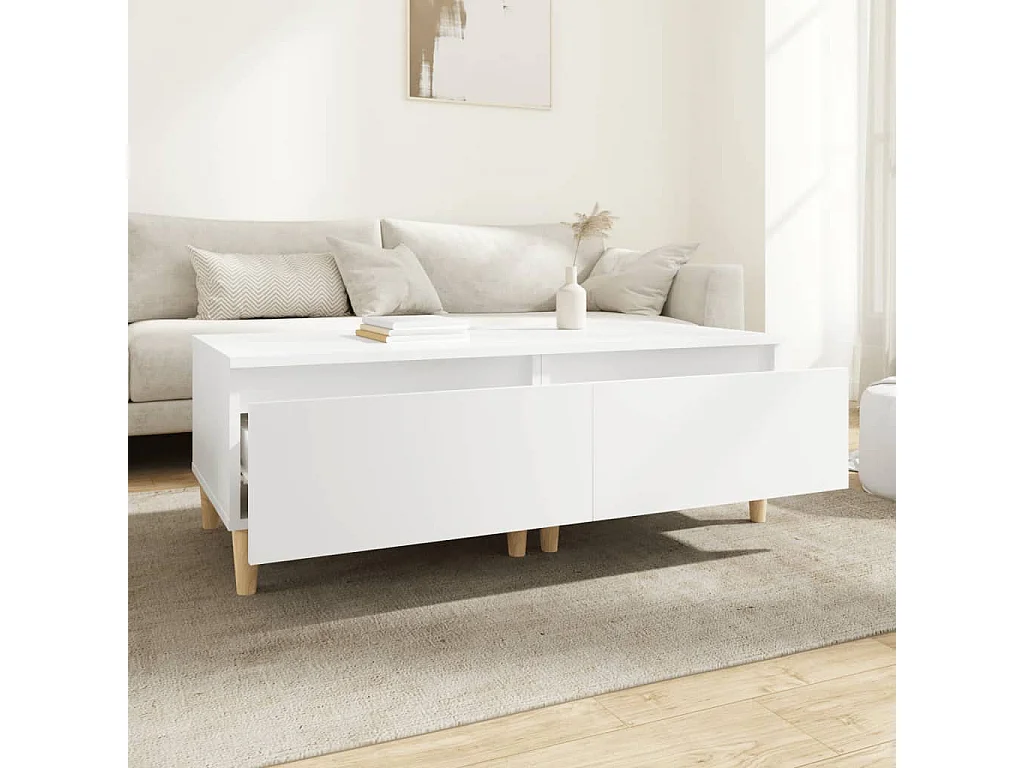 Tables d'appoint 2 pcs Blanc 50x46x35 cm Bois d'ingénierie