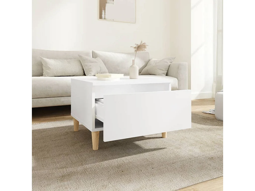 Tables d'appoint 2 pcs Blanc 50x46x35 cm Bois d'ingénierie