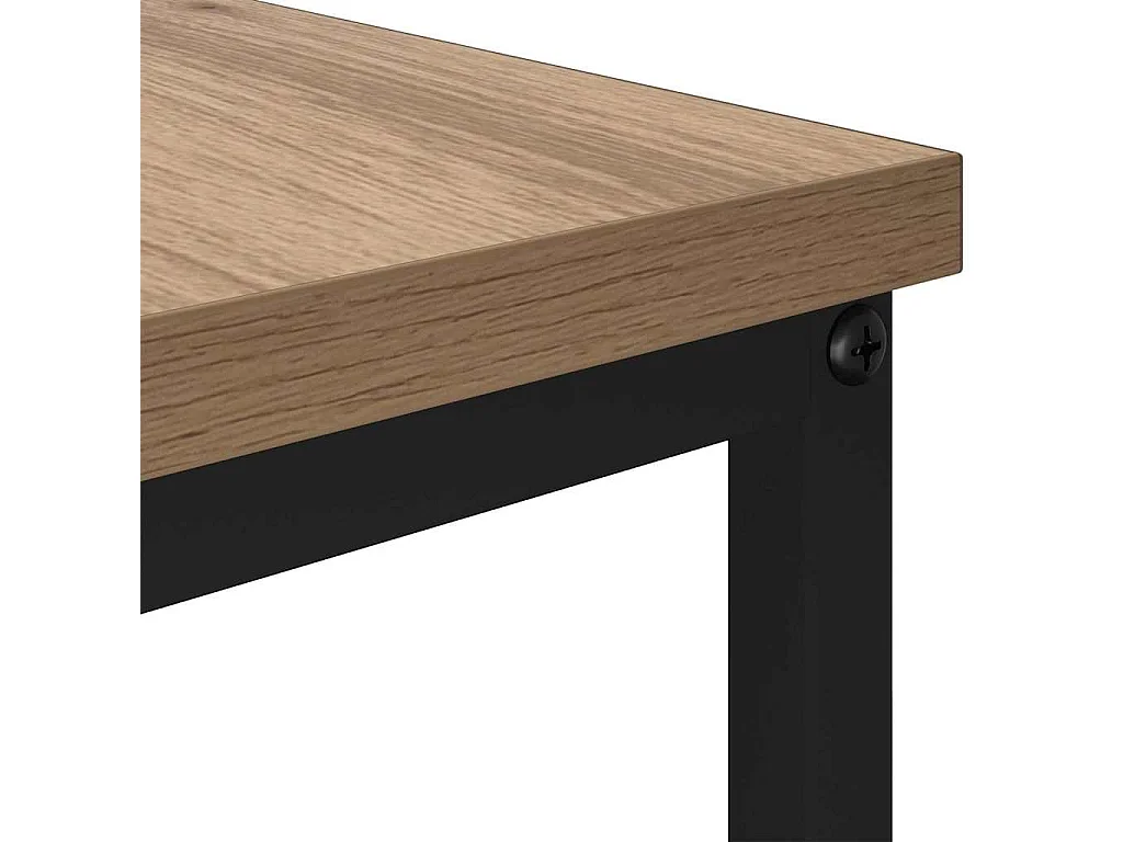 Table basse chêne artisanal 100 x 51 x 45 cm Bois d'ingénierie