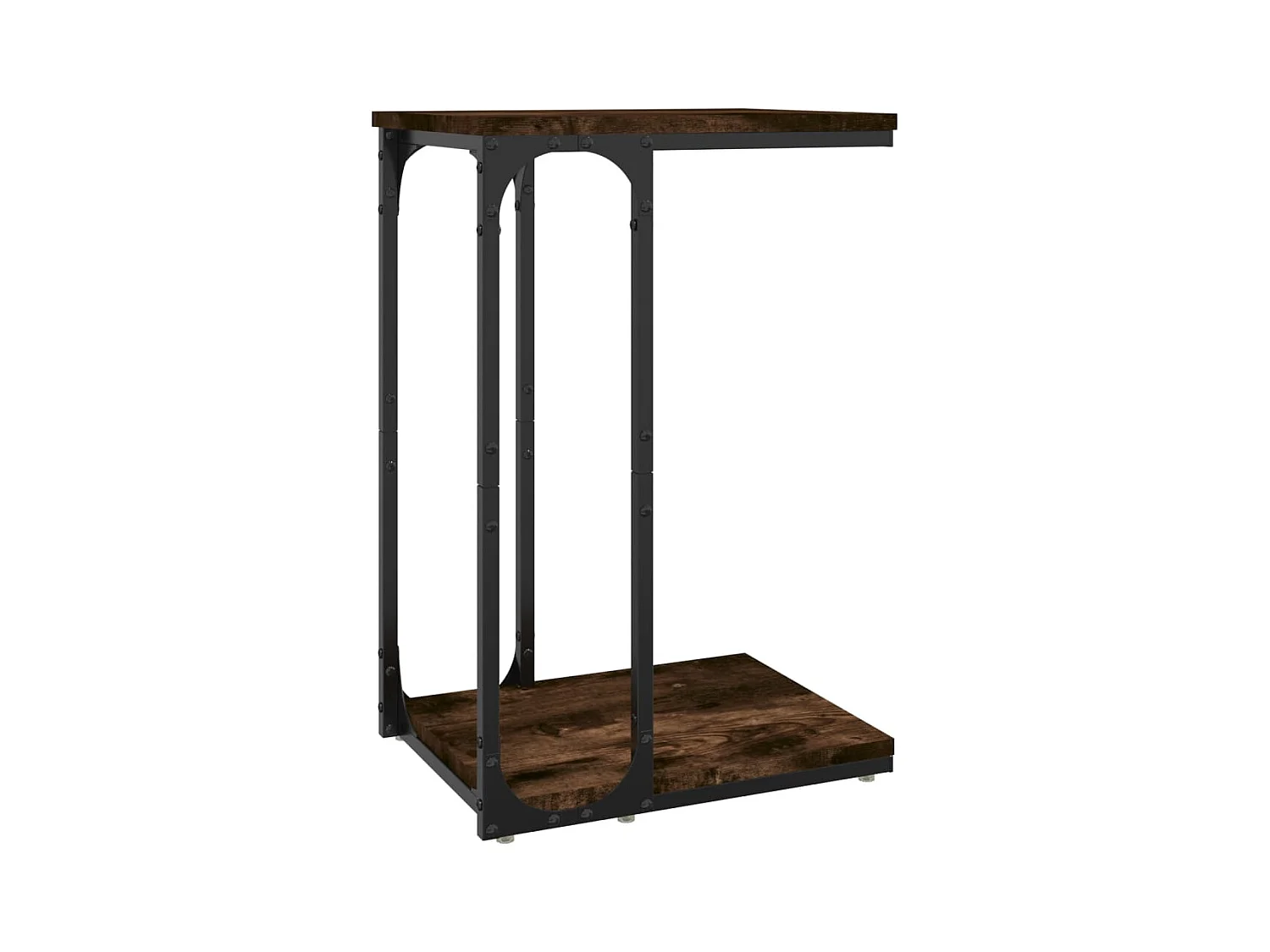 Tavolino laterale in rovere affumicato 40x30x60 cm in legno ingegnerizzato