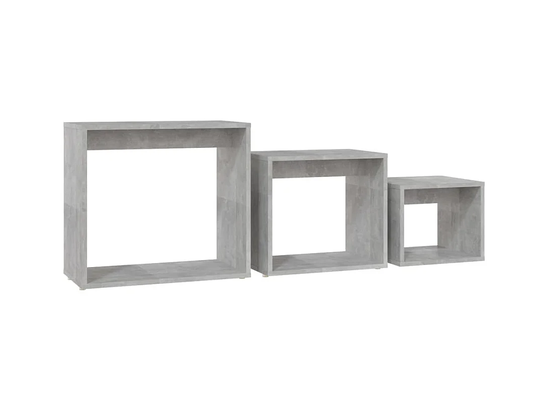 Bijzettafels 3 stuks Betongrijs Agglomeraat