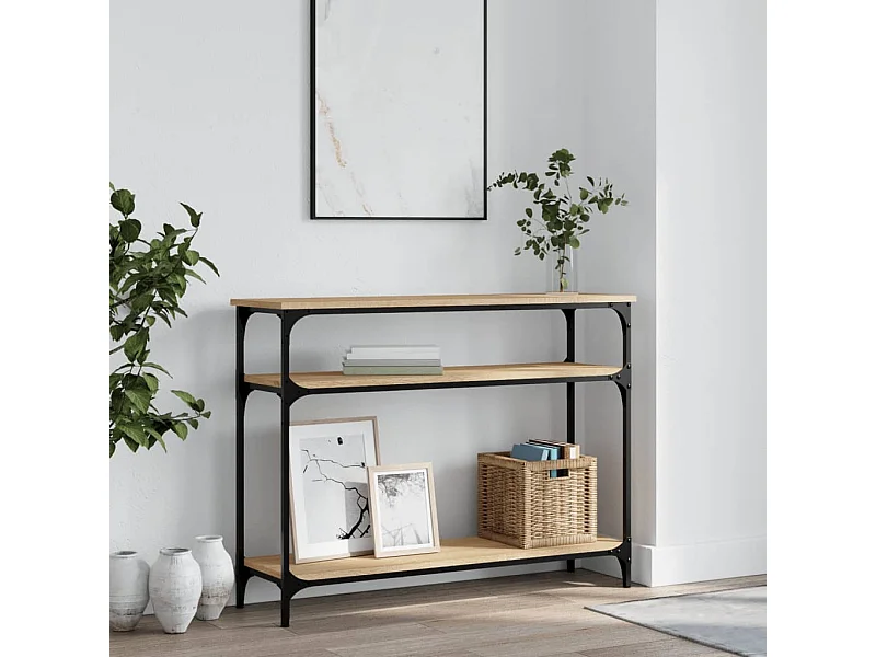 Table console chêne sonoma 100x29x75 cm bois d'ingénierie