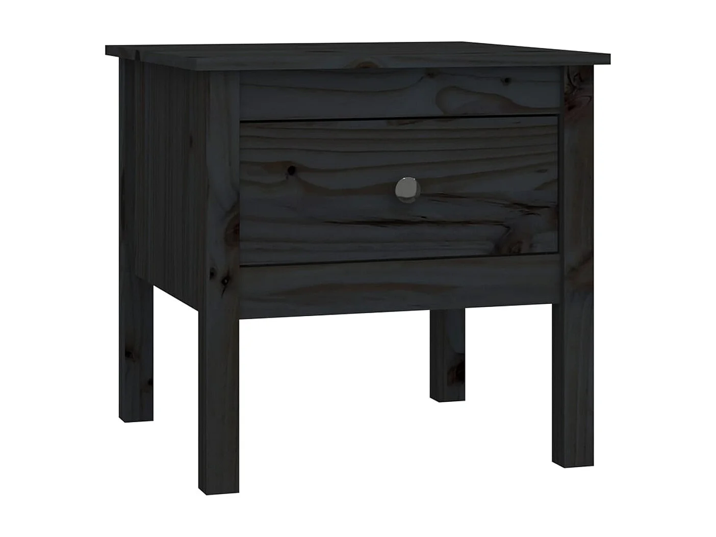 Table d'appoint Noir 50x50x49 cm Bois massif de pin