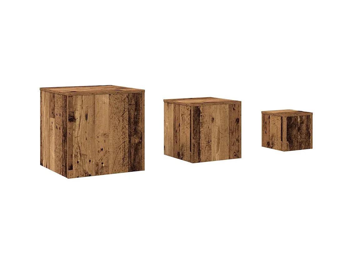 Tables d'appoint 3 pcs chêne artisanal bois d'ingénierie