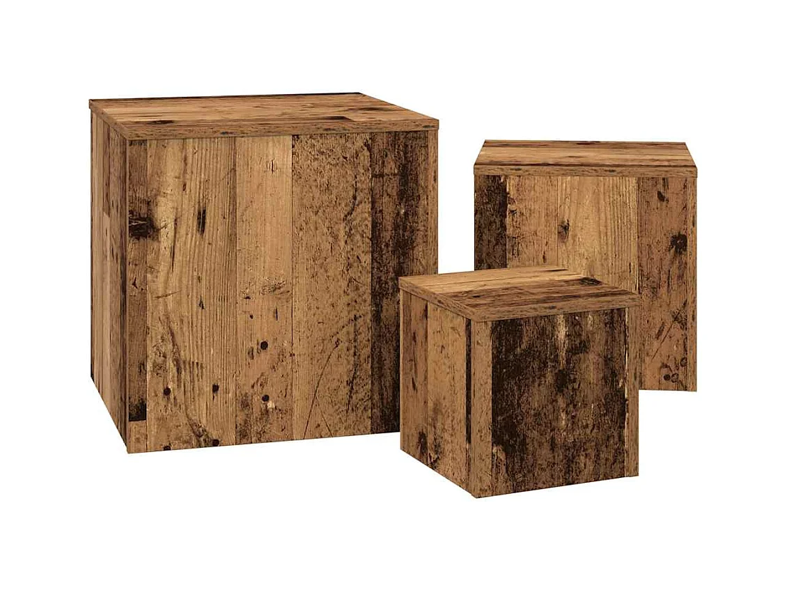 Tables d'appoint 3 pcs chêne artisanal bois d'ingénierie