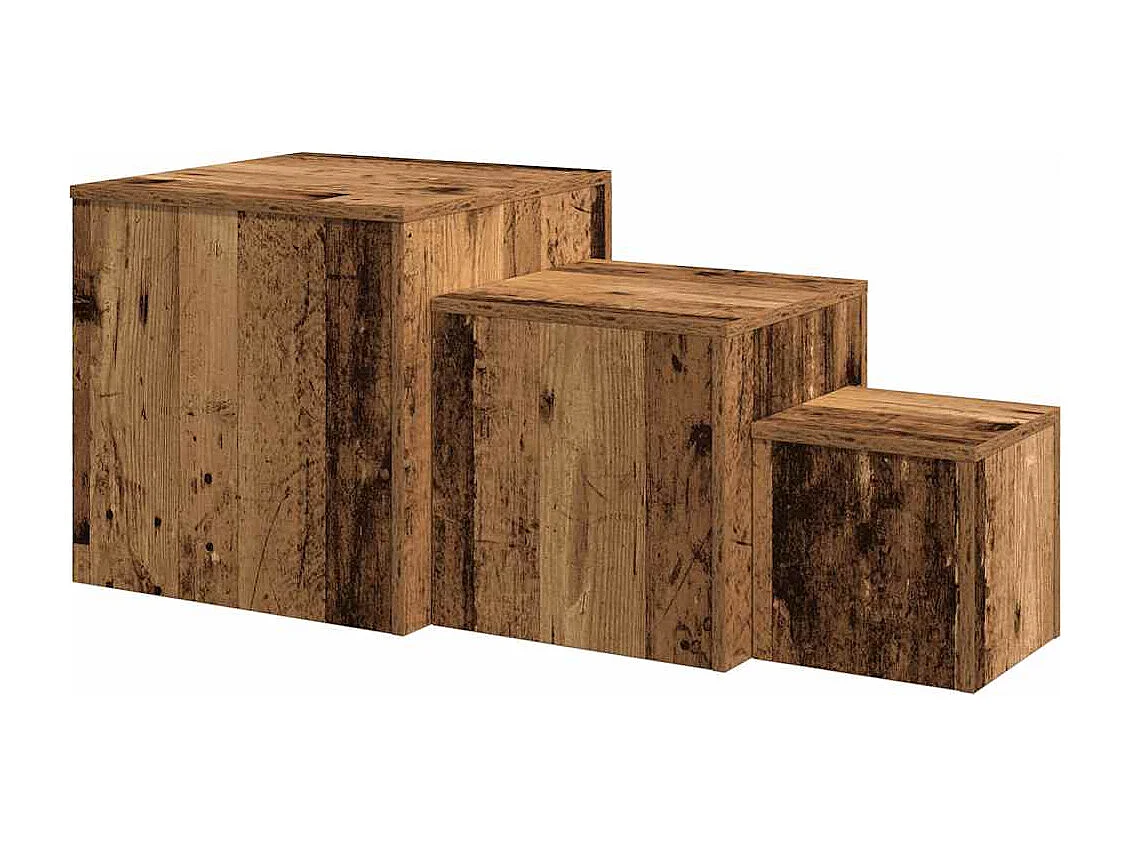 Tables d'appoint 3 pcs chêne artisanal bois d'ingénierie