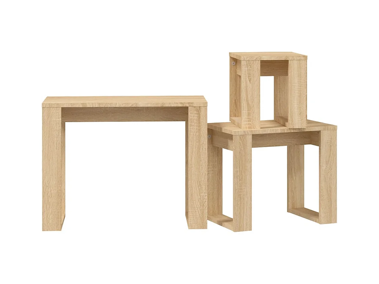Tables gigognes 3 pcs Chêne sonoma Bois d'ingénierie