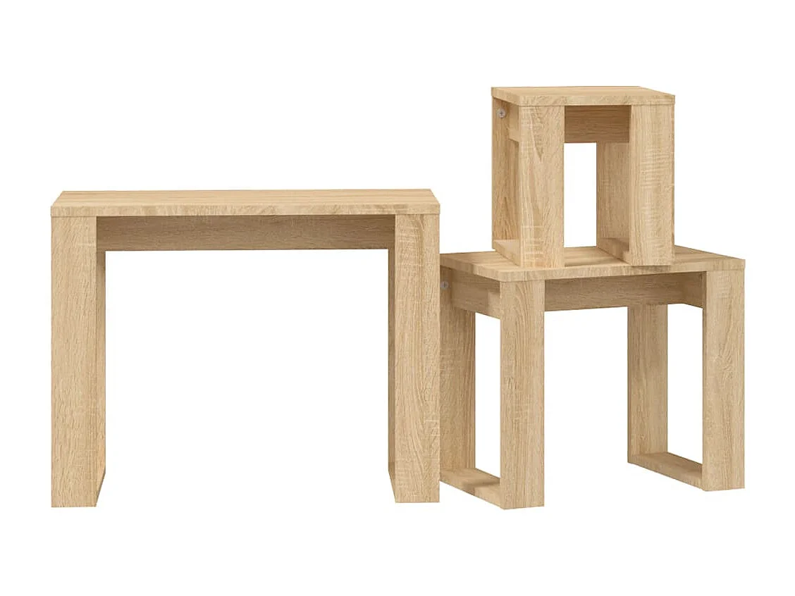 Tables gigognes 3 pcs Chêne sonoma Bois d'ingénierie