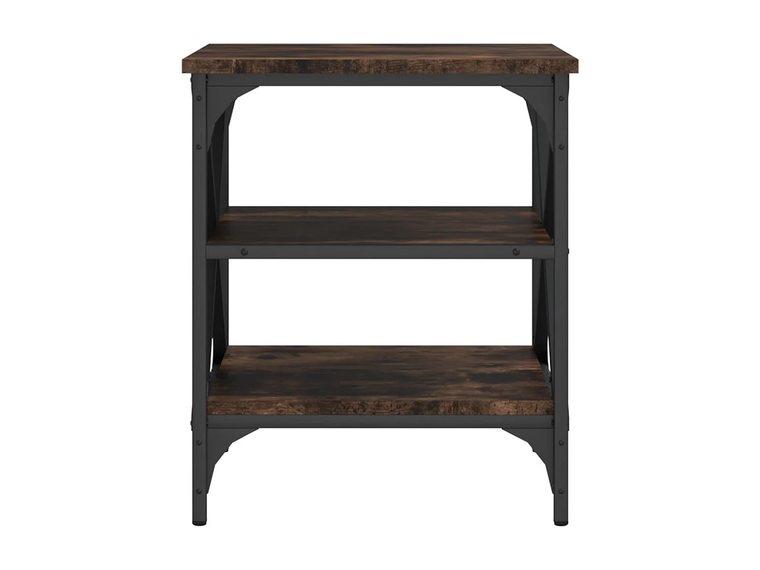 Tavolino laterale in rovere affumicato 40x42x50 cm in legno ingegnerizzato