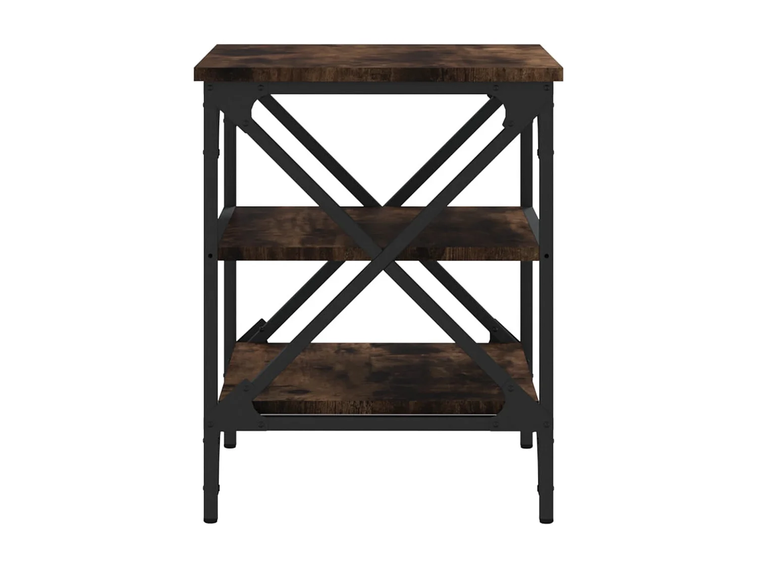 Tavolino laterale in rovere affumicato 40x42x50 cm in legno ingegnerizzato