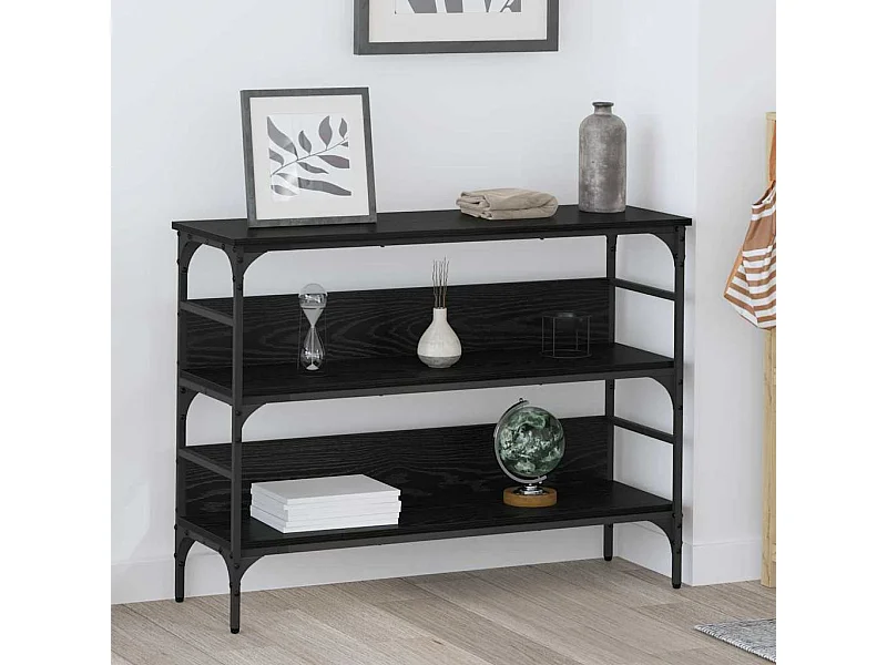 Table console Chêne noir 100 x 32 x 75 cm Bois d'ingénierie