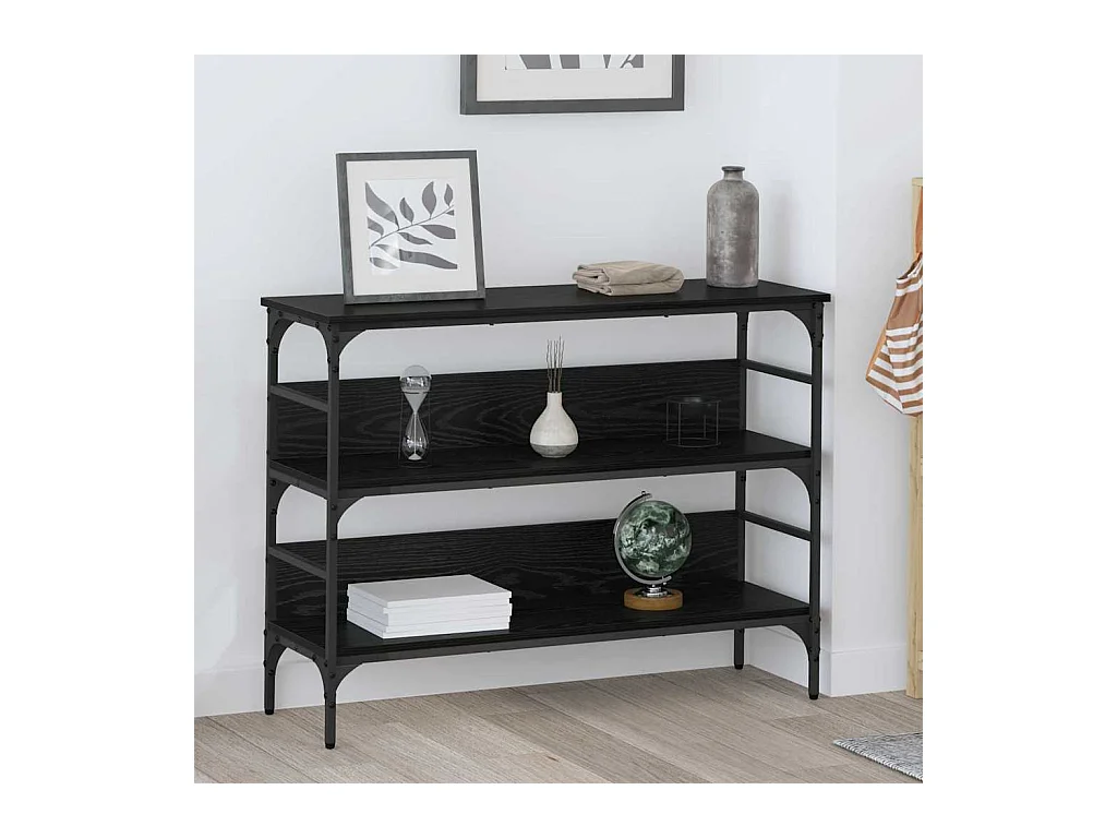 Table console Chêne noir 100 x 32 x 75 cm Bois d'ingénierie