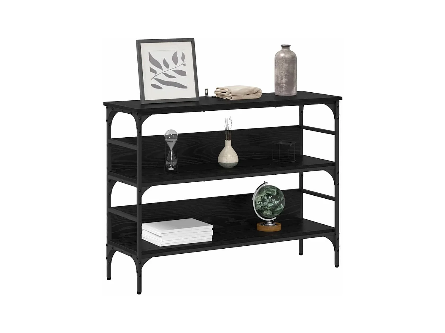 Table console Chêne noir 100 x 32 x 75 cm Bois d'ingénierie