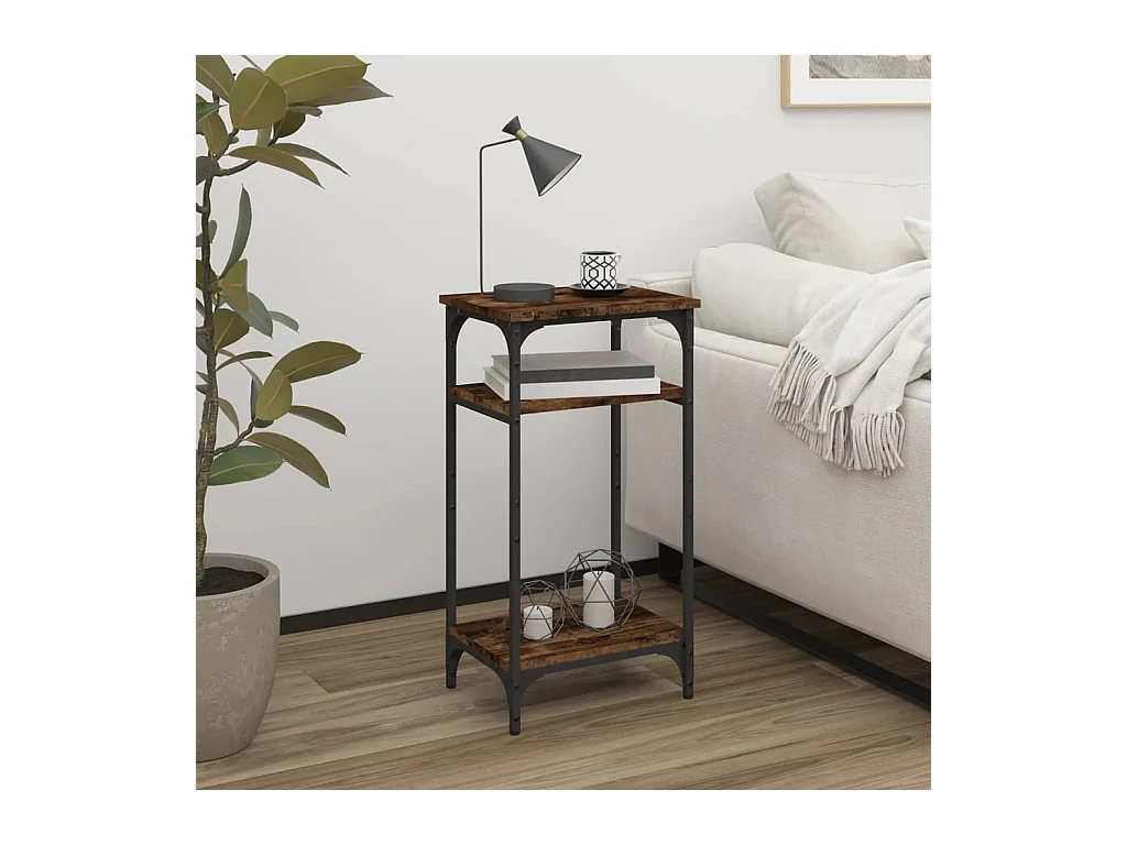 Tavolino laterale in rovere affumicato 40x30x75 cm in legno ingegnerizzato