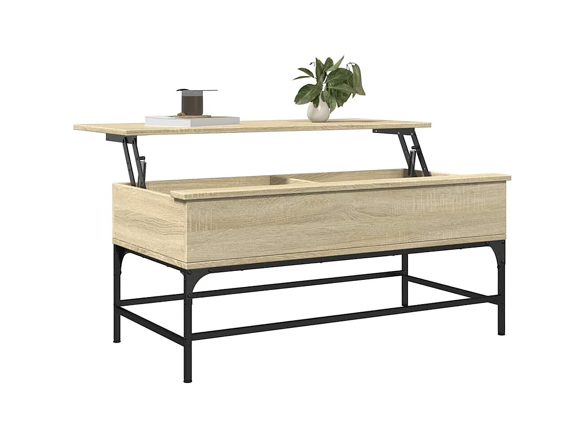 Sonoma eiken salontafel 100x50x45cm bewerkt hout en metaal