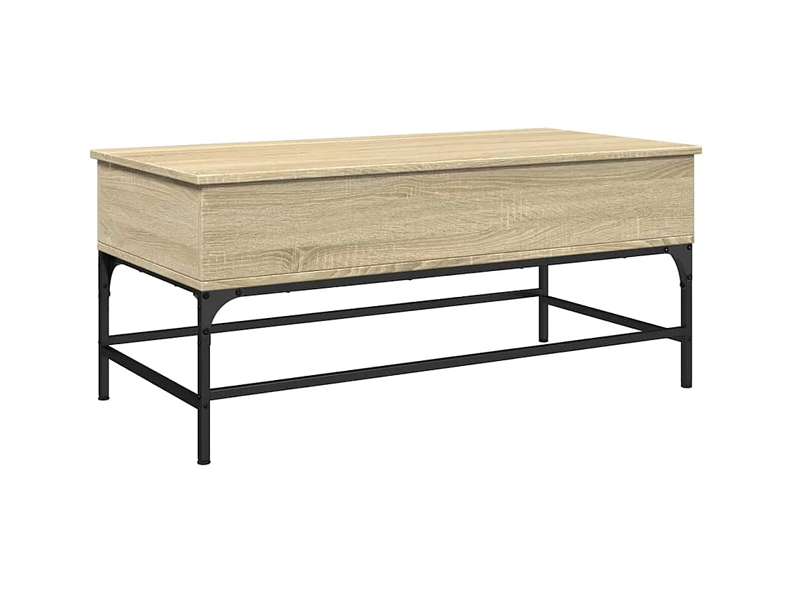 Sonoma eiken salontafel 100x50x45cm bewerkt hout en metaal