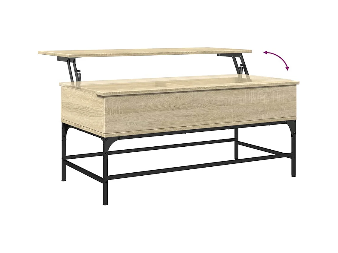 Sonoma eiken salontafel 100x50x45cm bewerkt hout en metaal
