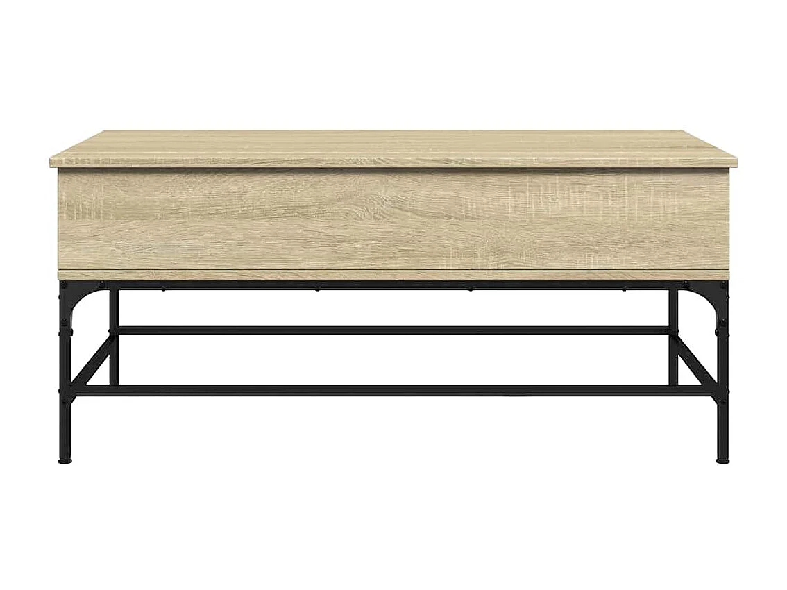 Mesa de centro de roble Sonoma 100x50x45cm madera de ingeniería y metal