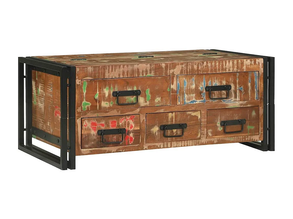 Table basse Marron 90 x 50 x 38 cm bois de récupération massif