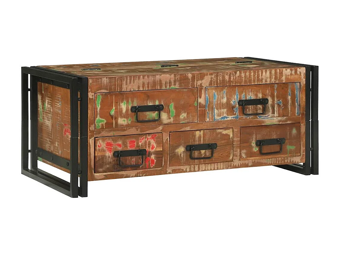 Table basse Marron 90 x 50 x 38 cm bois de récupération massif