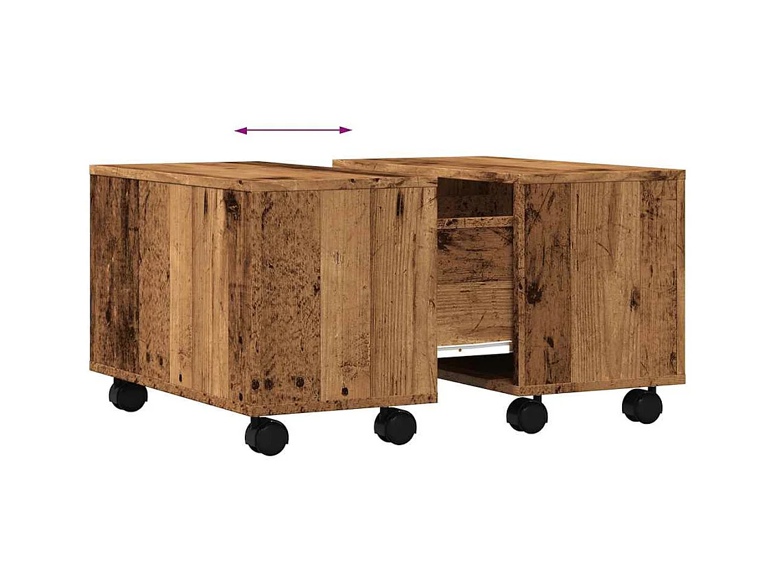 Salontafel oud hout 60x60x38 cm bewerkt hout