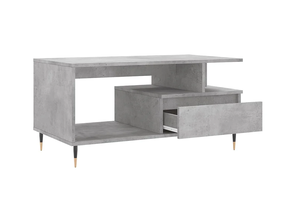 Tavolino da caffè grigio cemento 90x49x45 cm in legno ingegnerizzato