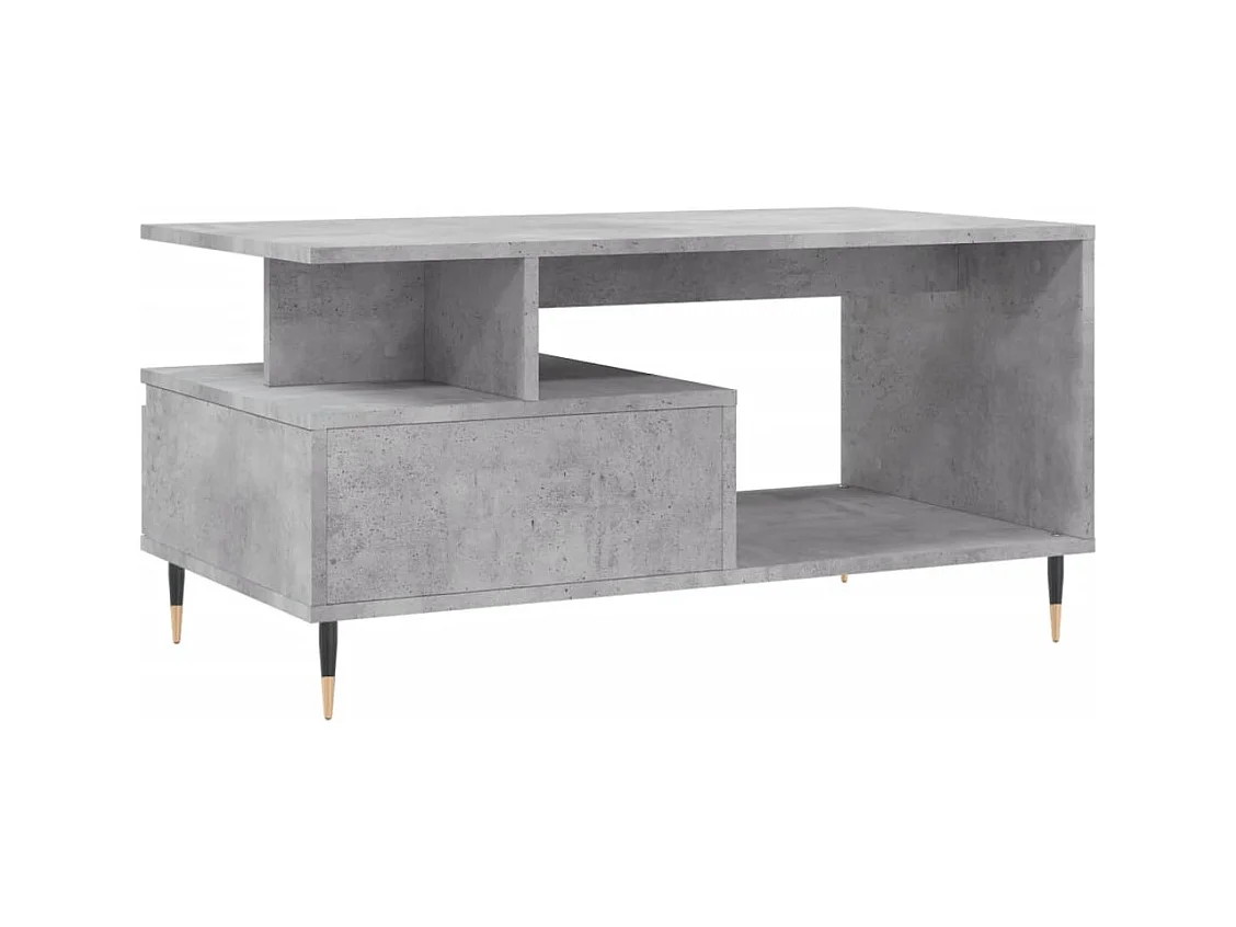 Tavolino da caffè grigio cemento 90x49x45 cm in legno ingegnerizzato