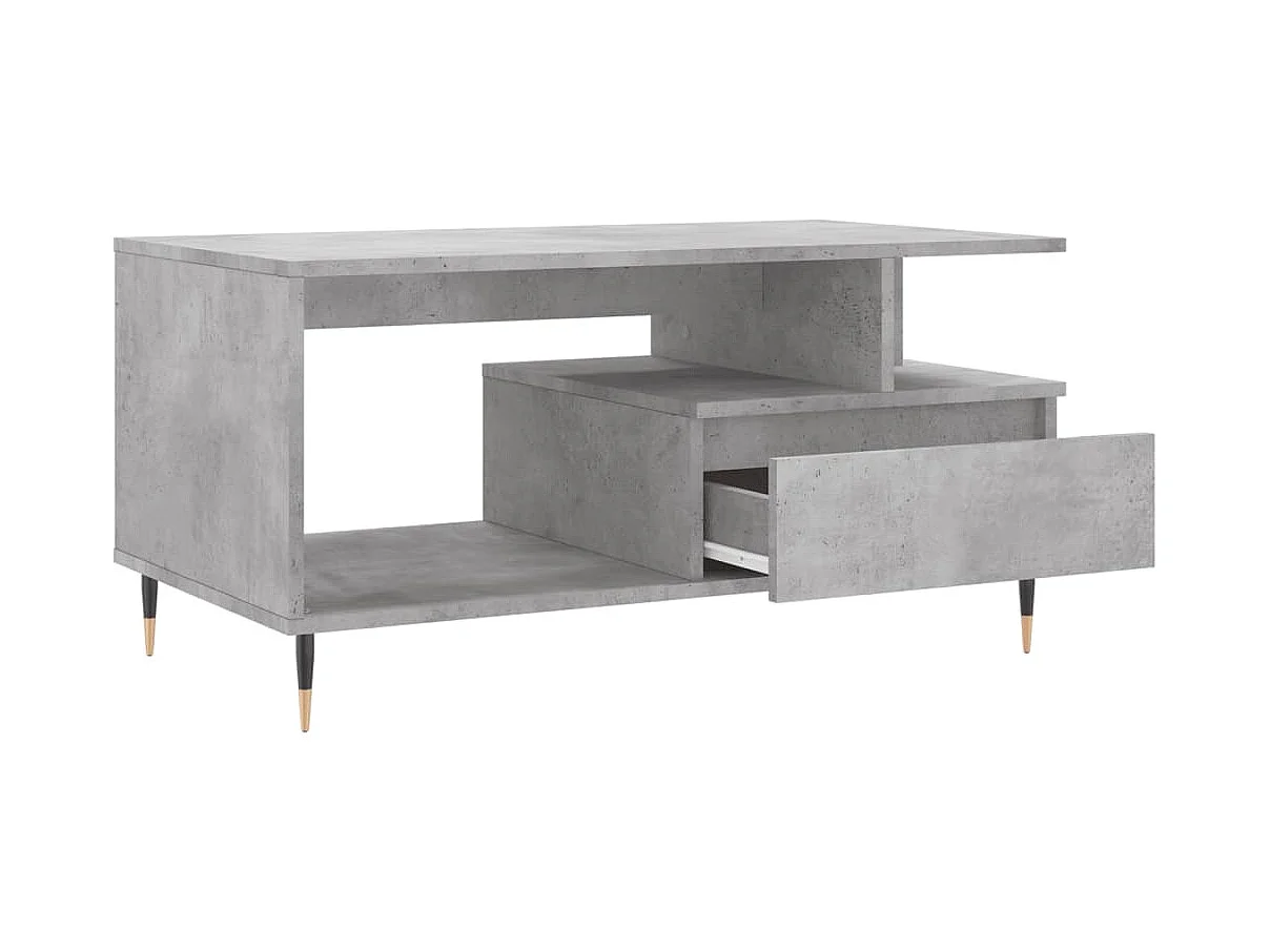 Table basse Gris béton 90x49x45 cm Bois d'ingénierie