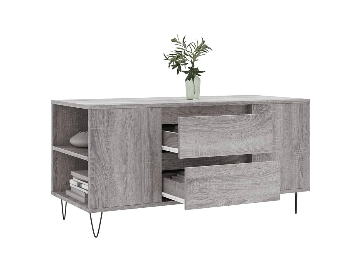 Sonoma salontafel grijs 102x44,5x50 cm bewerkt hout